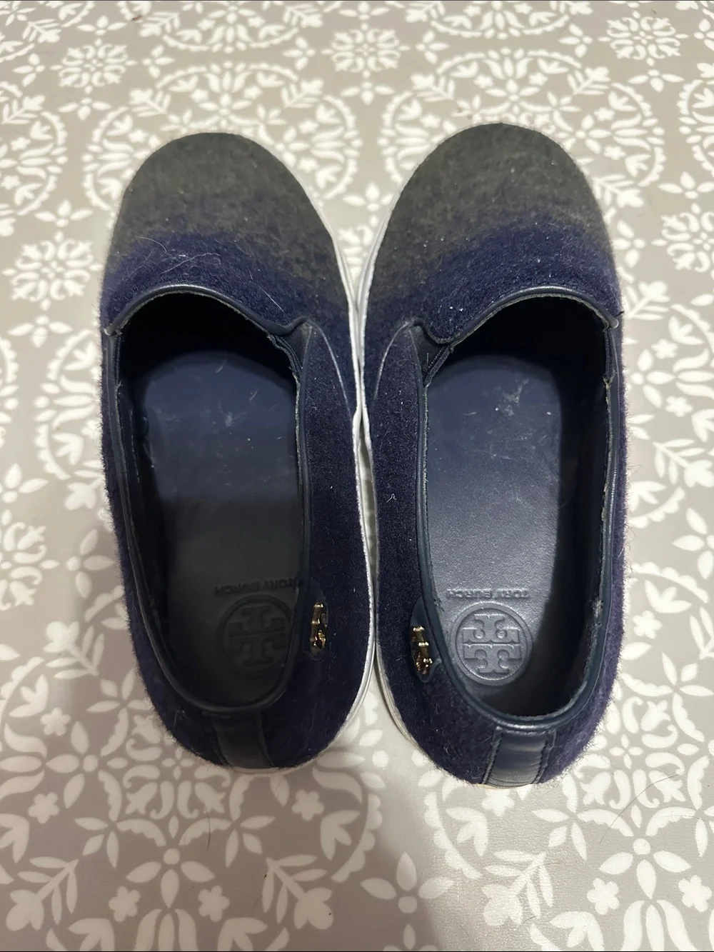 Tory Burch Slip-On Casual Shoes in Dark Navy and Olive Ombré